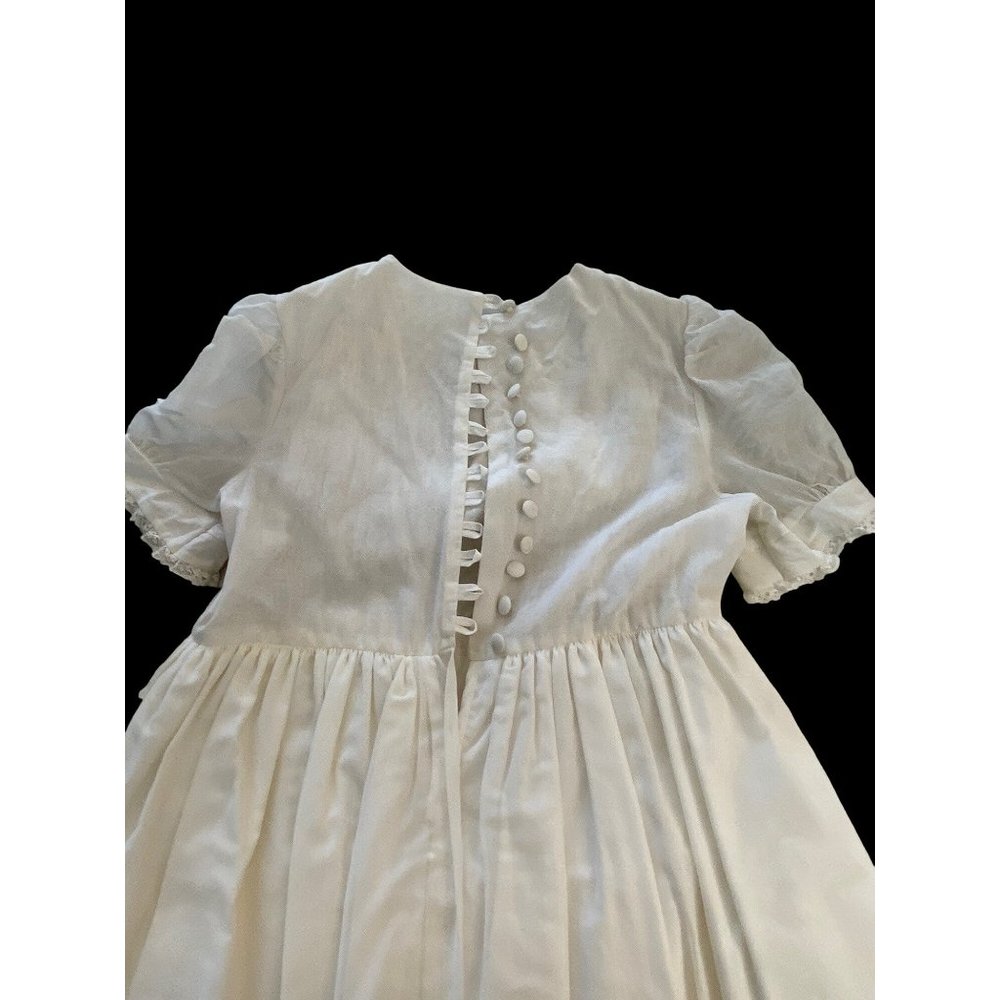 Vintage Laura Ashley Mother & Child 8 White Dress Lace Collar Bow Petticoat RARE - Picture 5 of 12